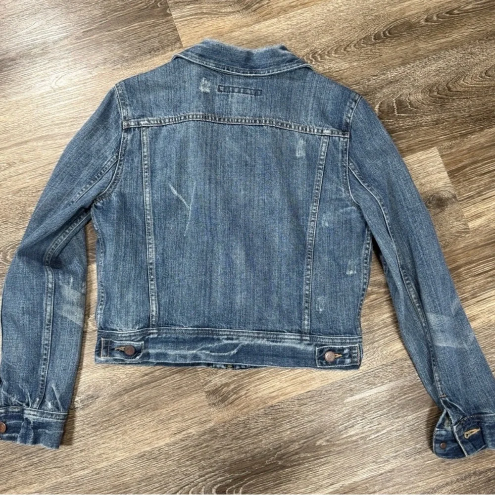 Ralph Lauren Jacket Women’s S Blue Denim Zip Front Trucker Cropped Y2K Preppy - Picture 7 of 7